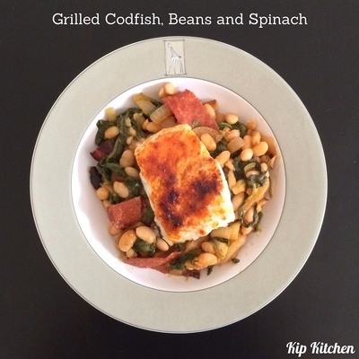 Codfish, Beans and Spinach | kipkitchen.com