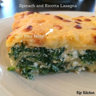 Spinach and Ricotta Lasagna No White Sauce | kipkitchen.com