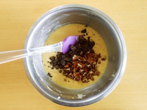 Madeleine Cookie Recipe Add Chocolate & Nuts and Mix | kipkitchen.com #recipe #food #chocolate #paris