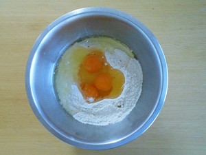 Vegetarian Cake-Flour, baking powder, salt, pepper and eggs kipkitchen.com #vegetarian #cake #healthy